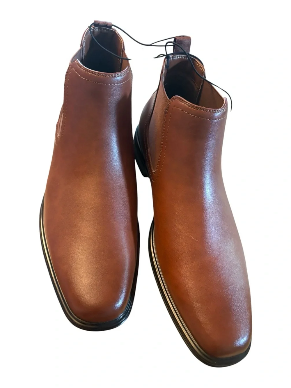 Perry Ellis Portfolio Men’s Brown Leather Chelsea Boots – Size 11